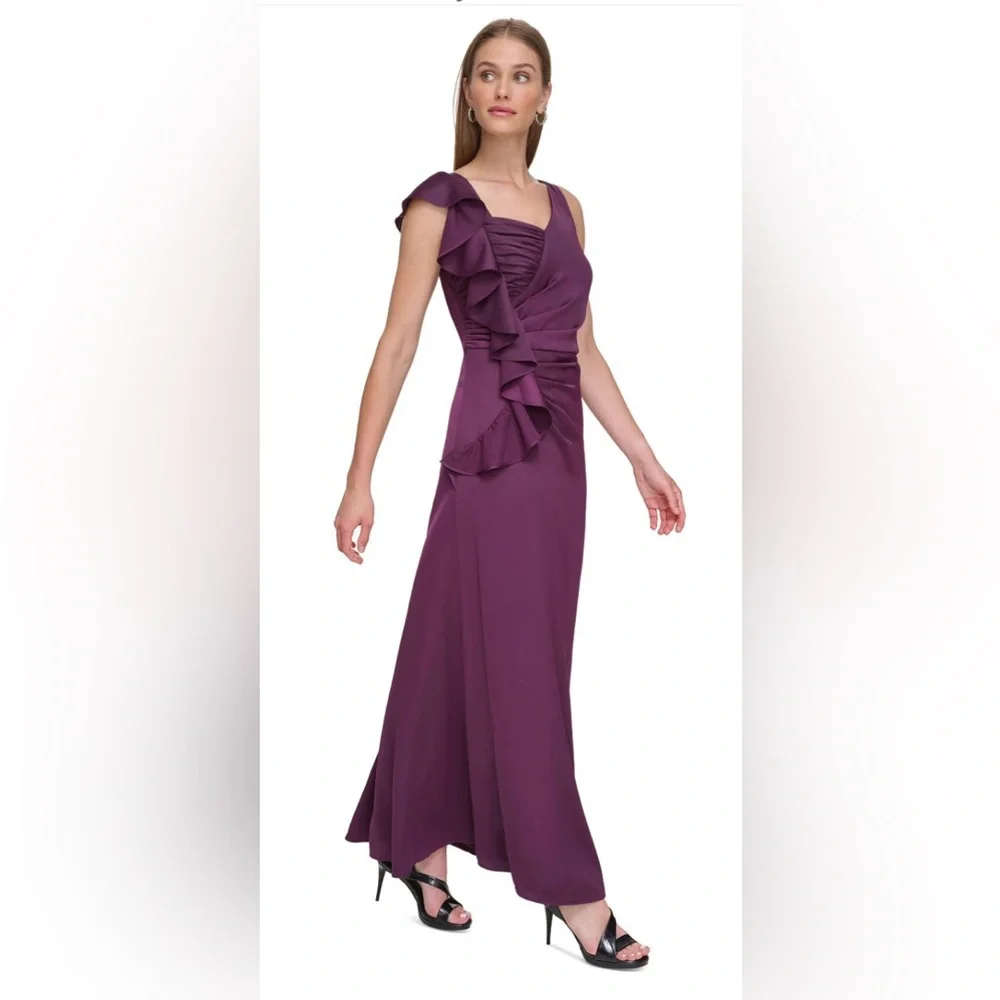 NWOT DKNY Raisin purple gown. Size 10. - Picture 3 of 4